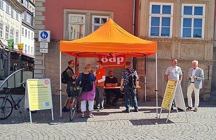 ÖDP-Informationsstand am 4.9.2021 in Eisenach